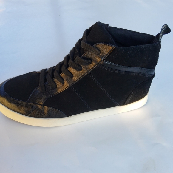 Splendid Lucille Suede & Leather Lace-up Ankle Bootie Mid Top Sneaker 10 Black - Picture 3 of 16